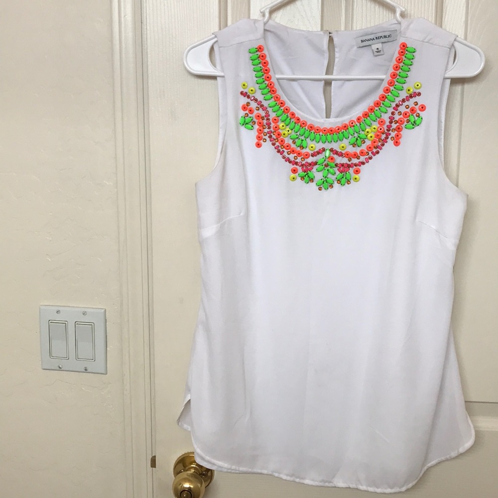 Sleeveless Beaded Banana Republic Blouse